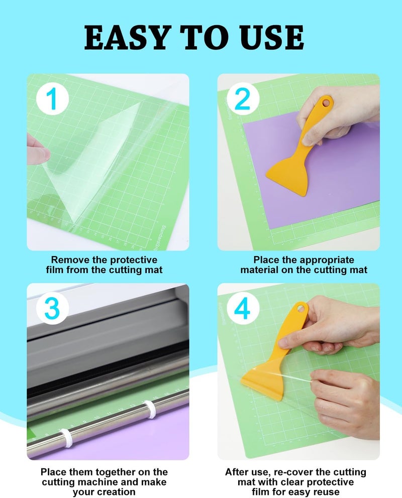 UCEC 10 Pack Cutting Mat Compatible with Joy Xtra, 8.5x12in Standard & Light Grip Reusable Cutting Mat, Adhesive Sticky Non-Slip Durable Cut Mats Replacement for Sewing Quilting and Craft - Image 3